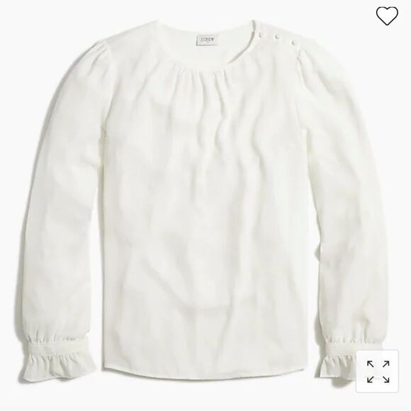 J. Crew Factory Button-neck top with ruffles Item BD267 - Picture 1 of 6